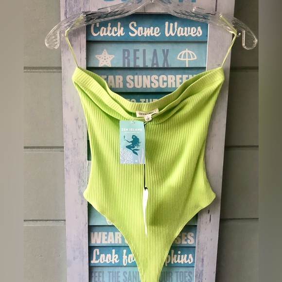 Cotton Candy LA ribbed strapless thong bodysuit NEW with tags size large. Re $39 - Picture 4 of 15